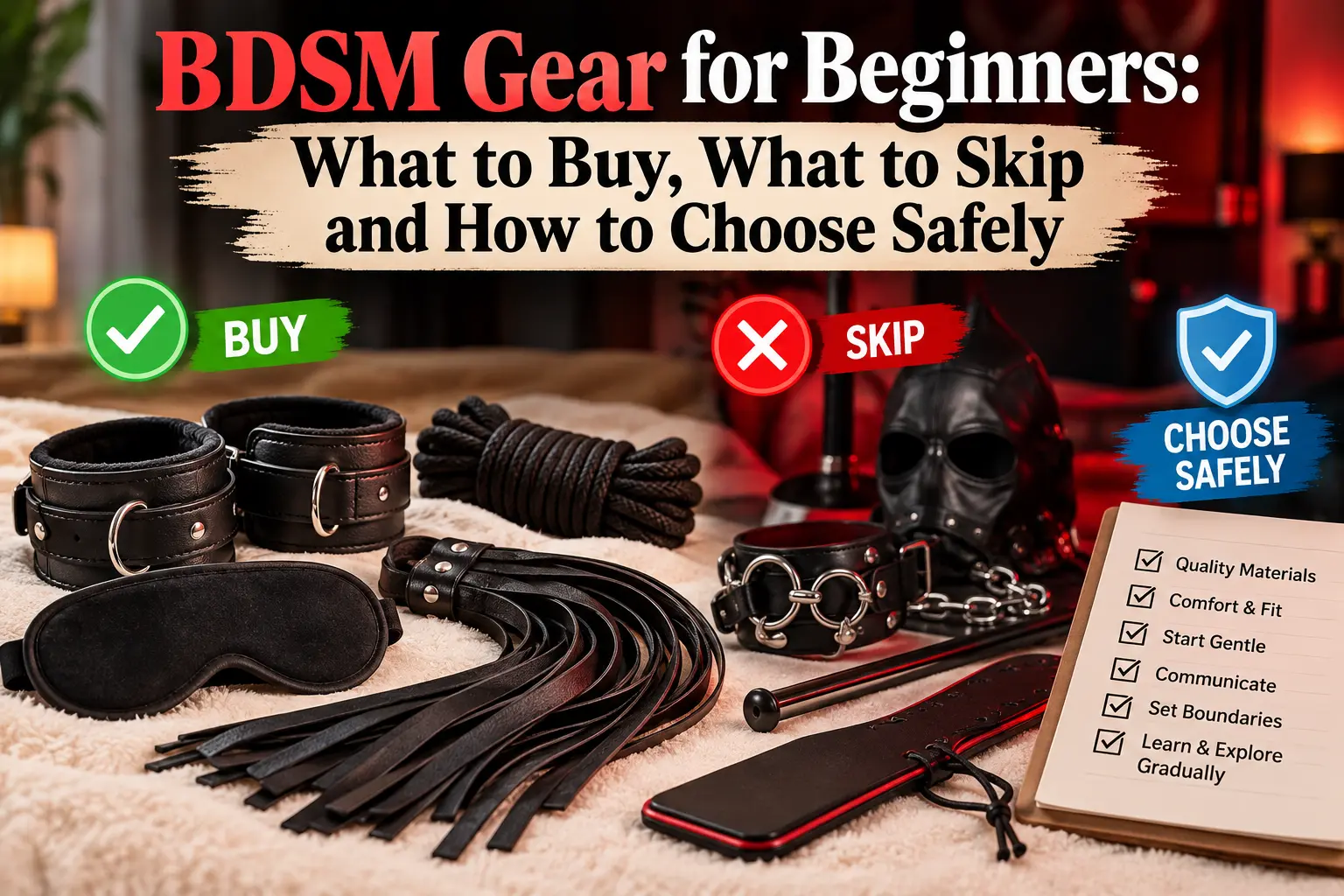BDSM Gear for Beginners: What to Buy, What to Skip and How to Choose Safely
